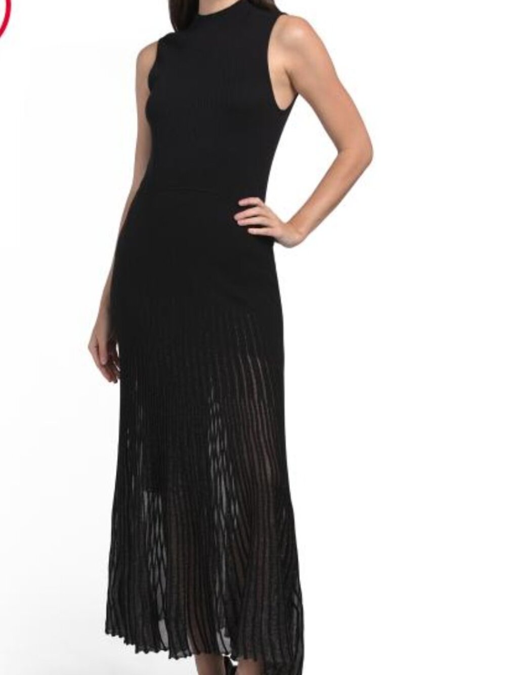 Sleeveless Sheer Skirt Maxi Dress